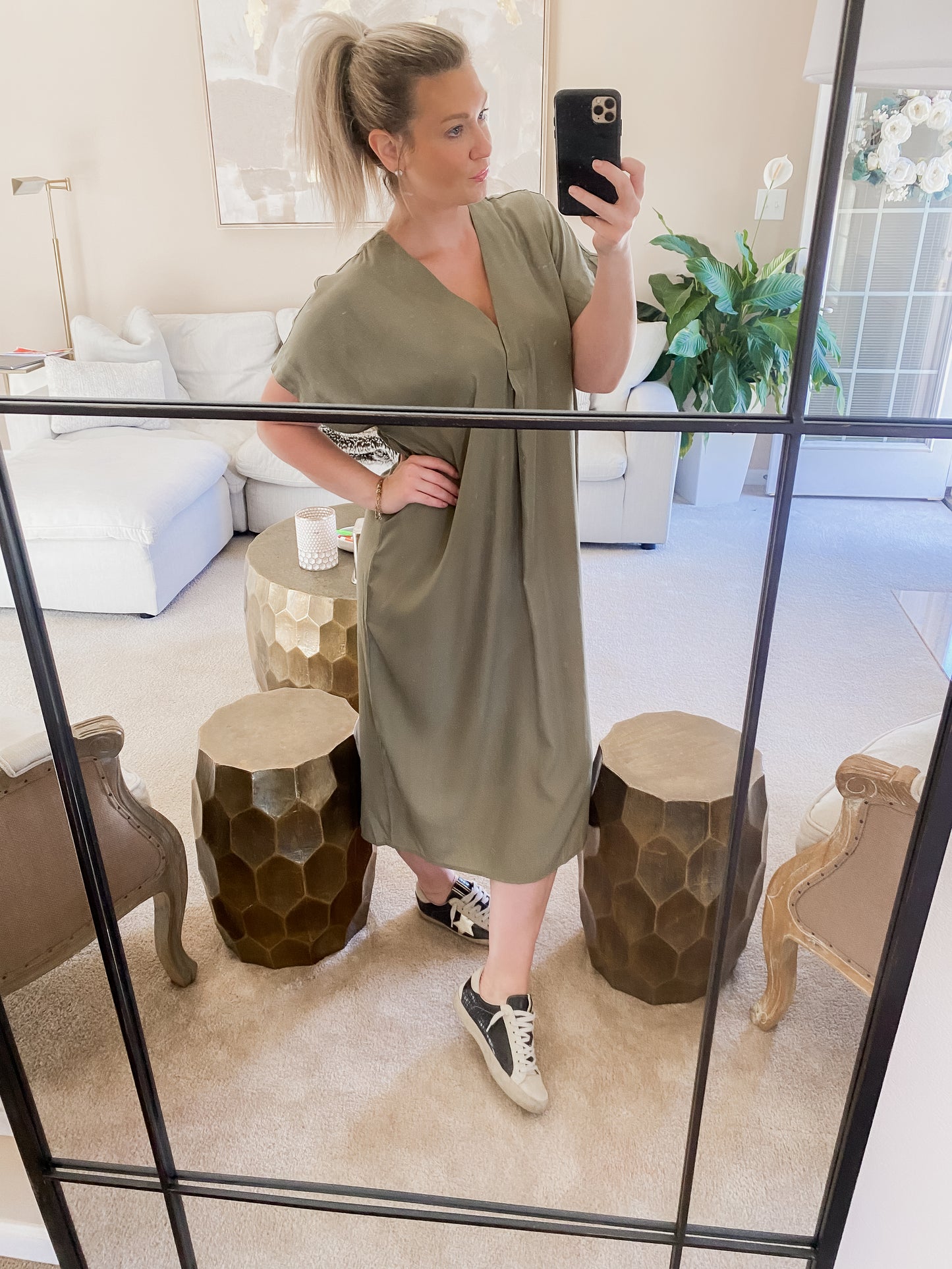 Satin Boxy Midi Dress